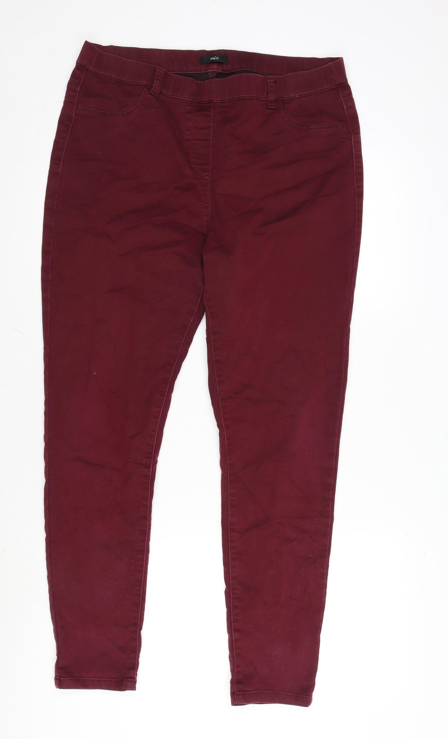 M&Co Womens Purple Cotton Blend Jegging Jeans Size 16 L28.5 in Regular