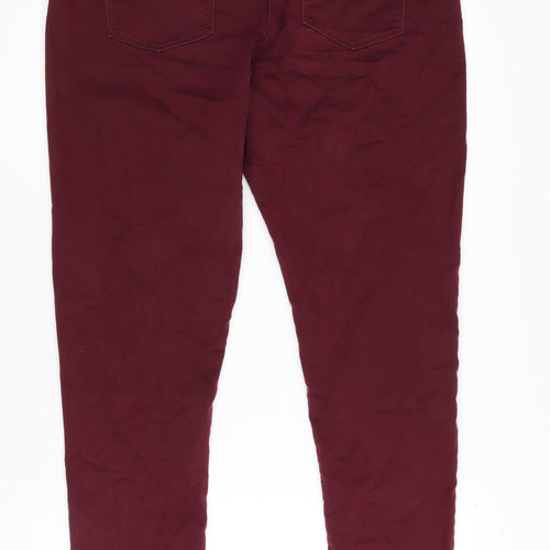 M&Co Womens Purple Cotton Blend Jegging Jeans Size 16 L28.5 in Regular