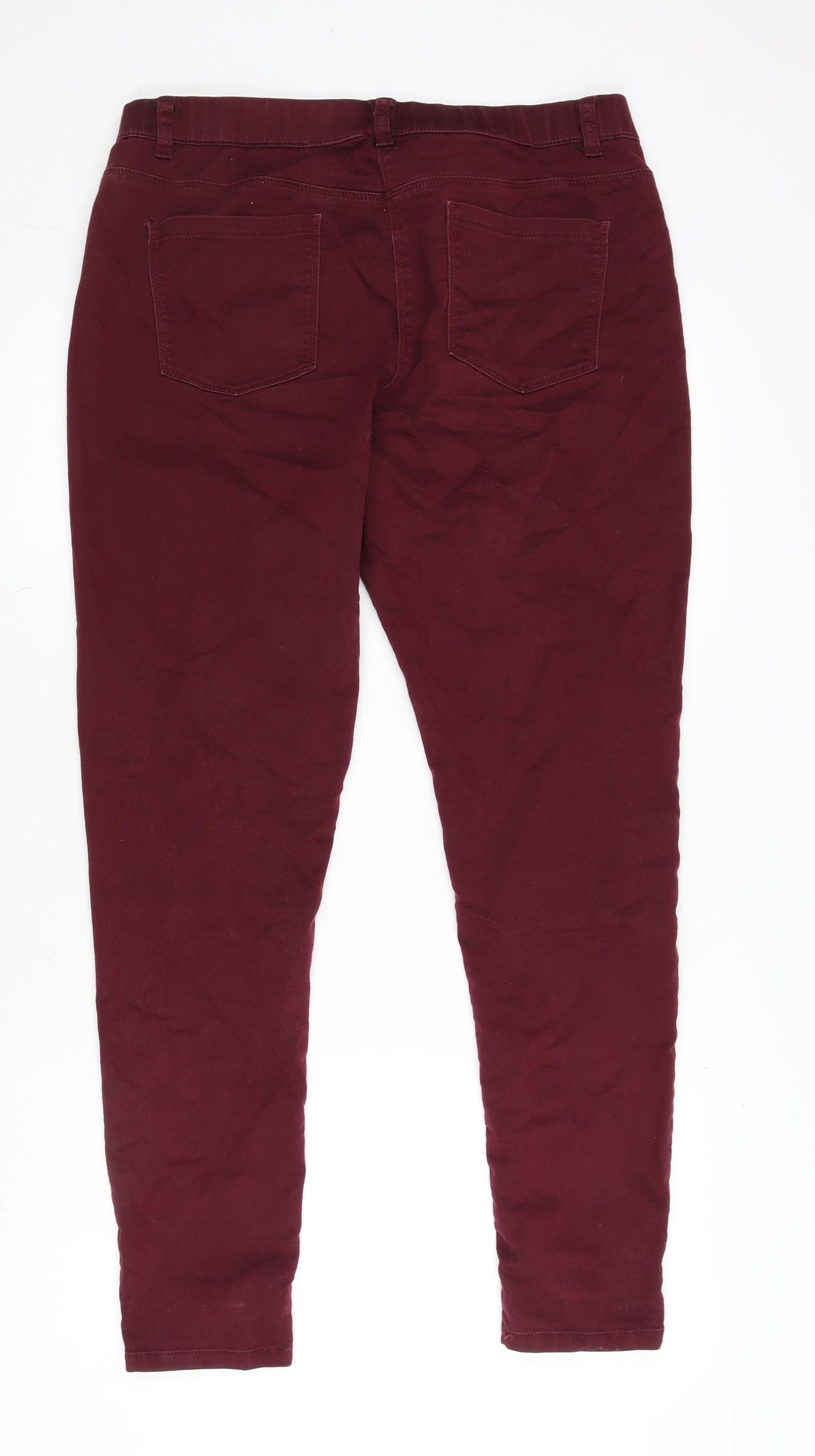 M&Co Womens Purple Cotton Blend Jegging Jeans Size 16 L28.5 in Regular