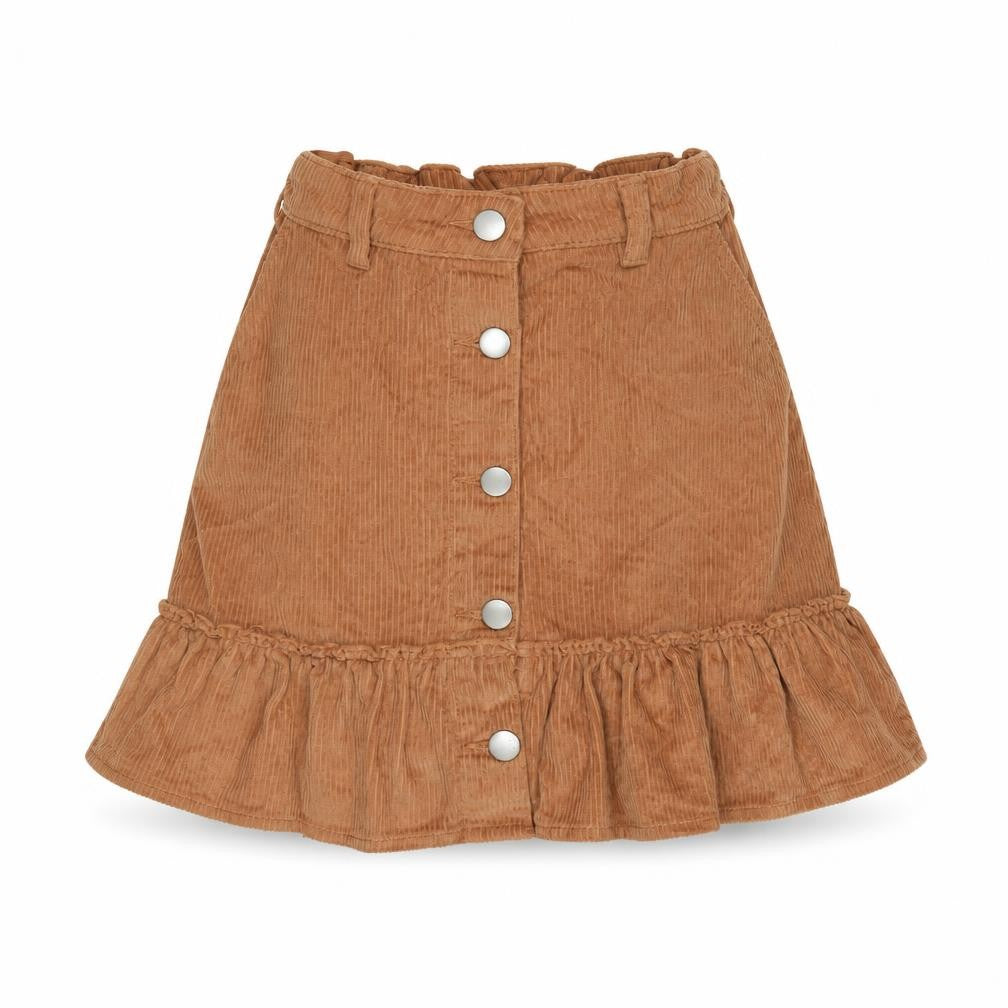 Matalan Girls Orange Cotton Flare Skirt Size 11 Years Regular Button