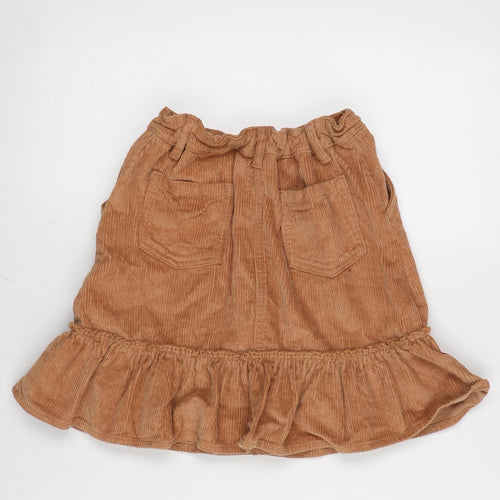 Matalan Girls Orange Cotton Flare Skirt Size 11 Years Regular Button