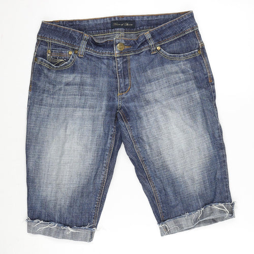 House of Denim Womens Blue Cotton Blend Cropped Jeans Size 34 in Regular Zip