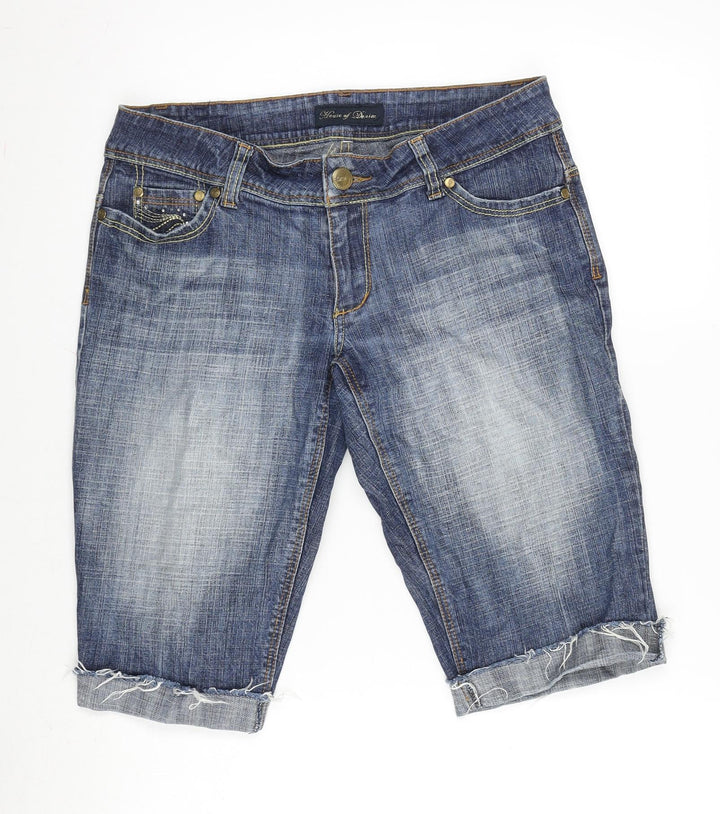 House of Denim Womens Blue Cotton Blend Cropped Jeans Size 34 in Regular Zip