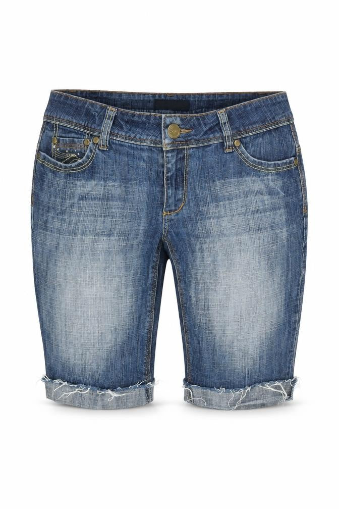 House of Denim Womens Blue Cotton Blend Cropped Jeans Size 34 in Regular Zip