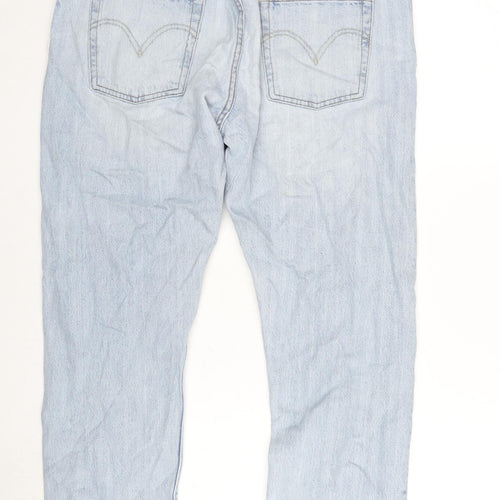 Levi's Mens Blue Cotton Straight Jeans Size 31 in L32 in Regular Button - 501