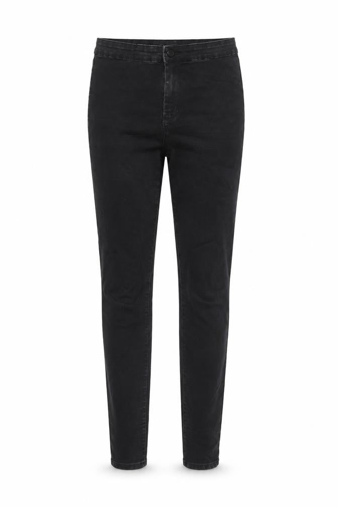 Denim & Co. Womens Black Cotton Blend Straight Jeans Size 12 L31 in Regular Zip