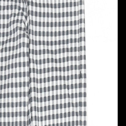 Topshop Womens Grey Check Cotton Blend Straight Jeans Size 26 in L27 in Regular Zip