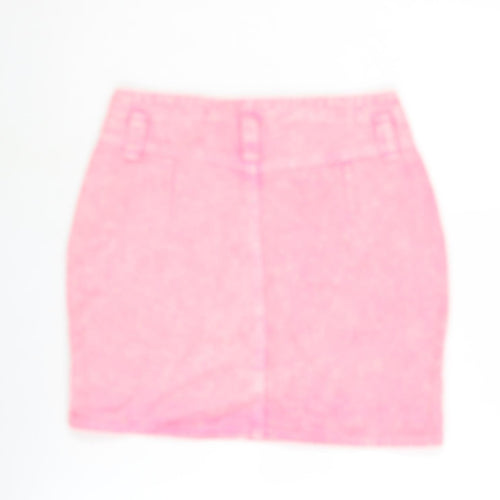 Nasty Gal Womens Pink Cotton Bandage Skirt Size 8 Zip
