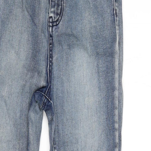 Missguided Womens Blue Cotton Blend Straight Jeans Size 8 L26 in Regular Zip