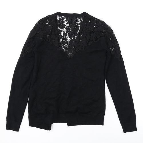 New Look Womens Black V-Neck Viscose Cardigan Jumper Size 10