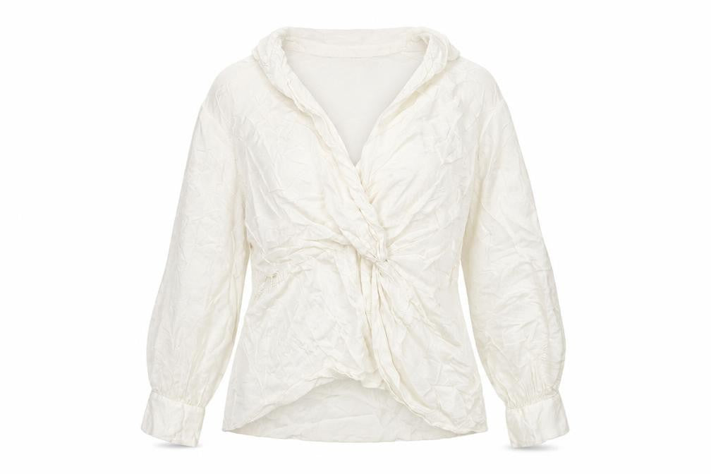Next Womens Beige Viscose Basic Blouse Size L V-Neck