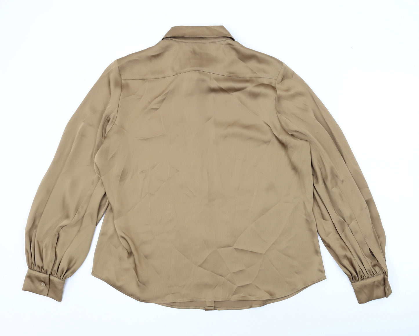 Autograph Womens Brown Polyester Basic Button-Up Size 16 Collared