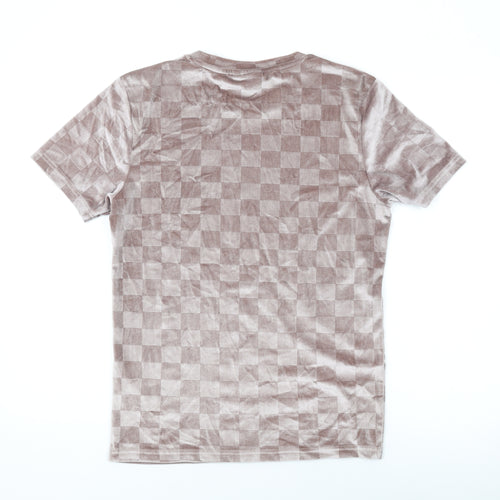 Icono Womens Pink Polyester Basic T-Shirt Size S Round Neck