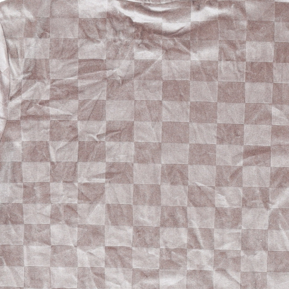 Icono Womens Pink Polyester Basic T-Shirt Size S Round Neck