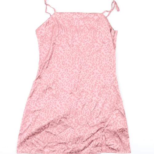 Cotton:On Womens Pink Animal Print Polyester Mini Size XS Square Neck Zip