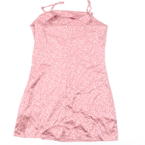 Cotton:On Womens Pink Animal Print Polyester Mini Size XS Square Neck Zip