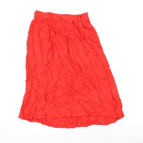 FOREVER 21 Womens Red Rayon Swing Skirt Size 12 Zip