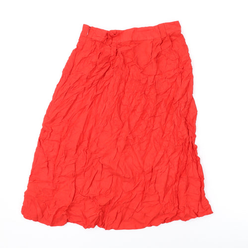 FOREVER 21 Womens Red Rayon Swing Skirt Size 12 Zip