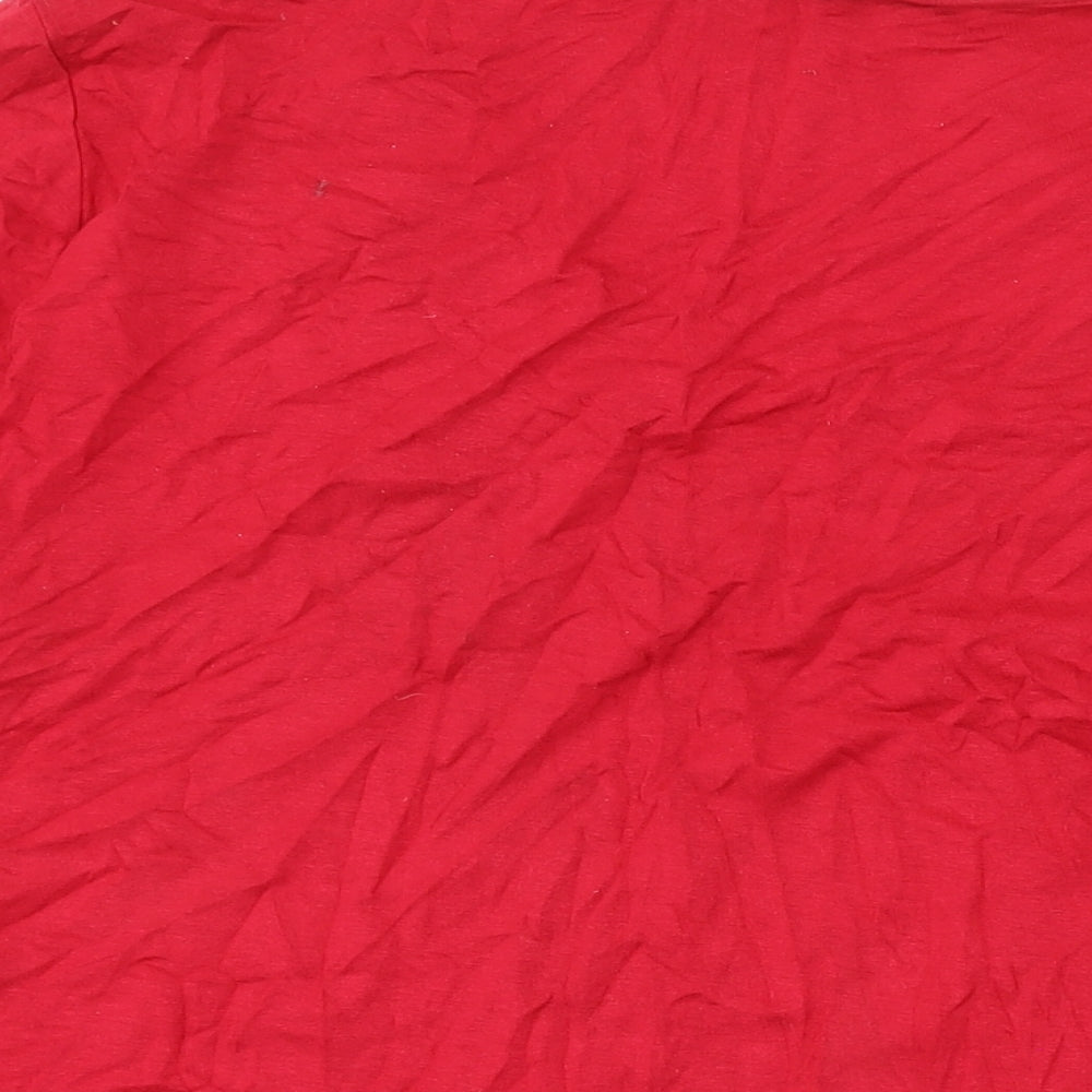 Evans Womens Red Viscose Basic Blouse Size 18 V-Neck