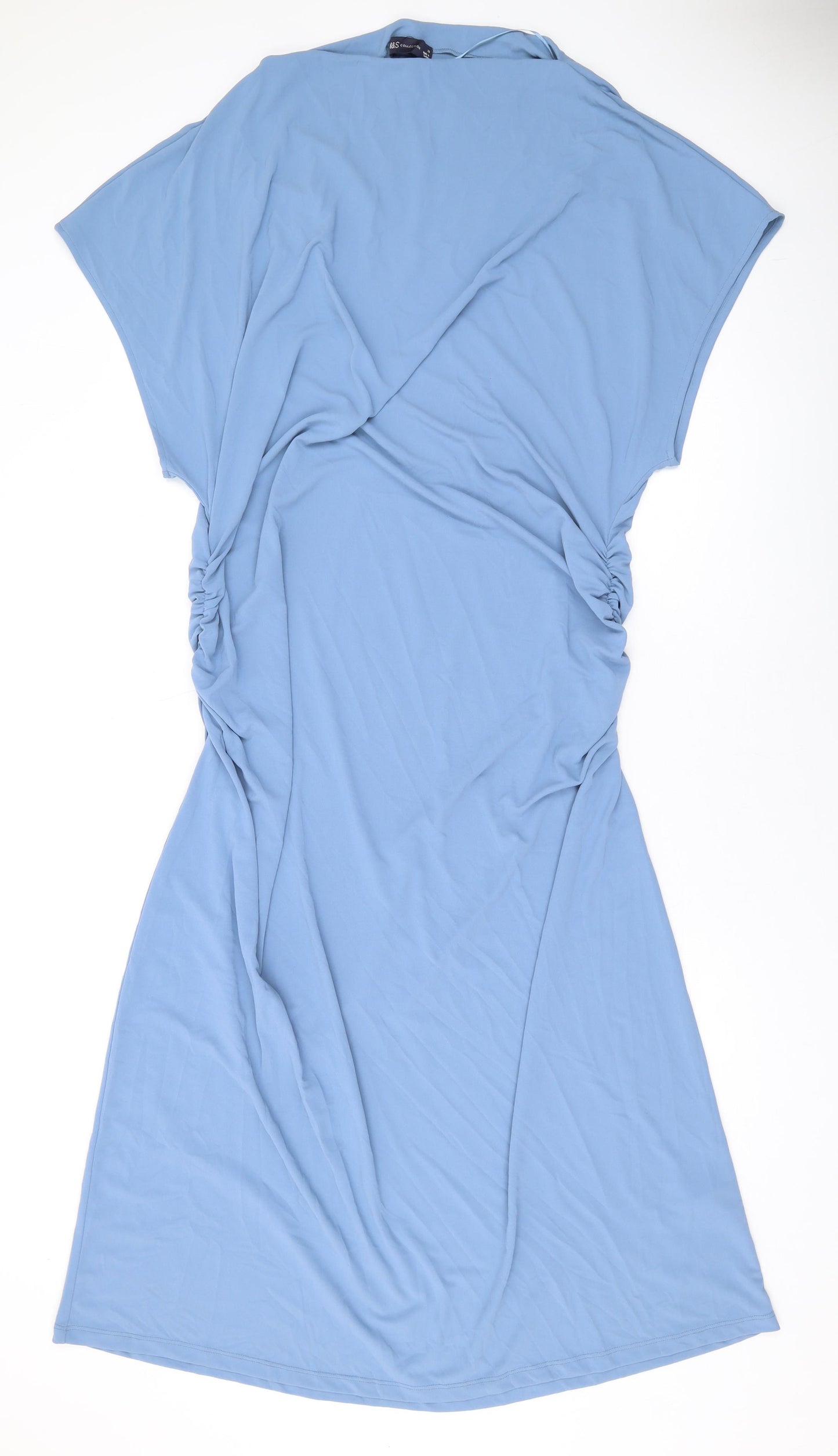 Marks and Spencer Womens Blue Polyester Maxi Size 20 Boat Neck Pullover