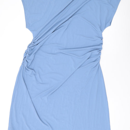 Marks and Spencer Womens Blue Polyester Maxi Size 20 Boat Neck Pullover