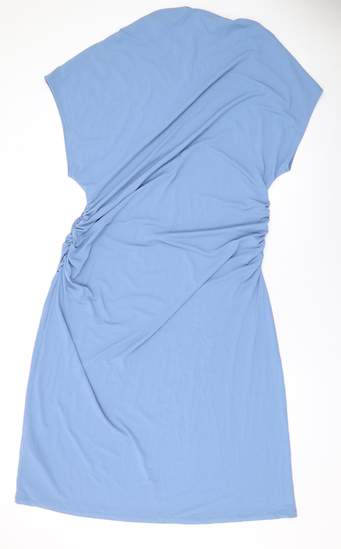 Marks and Spencer Womens Blue Polyester Maxi Size 20 Boat Neck Pullover