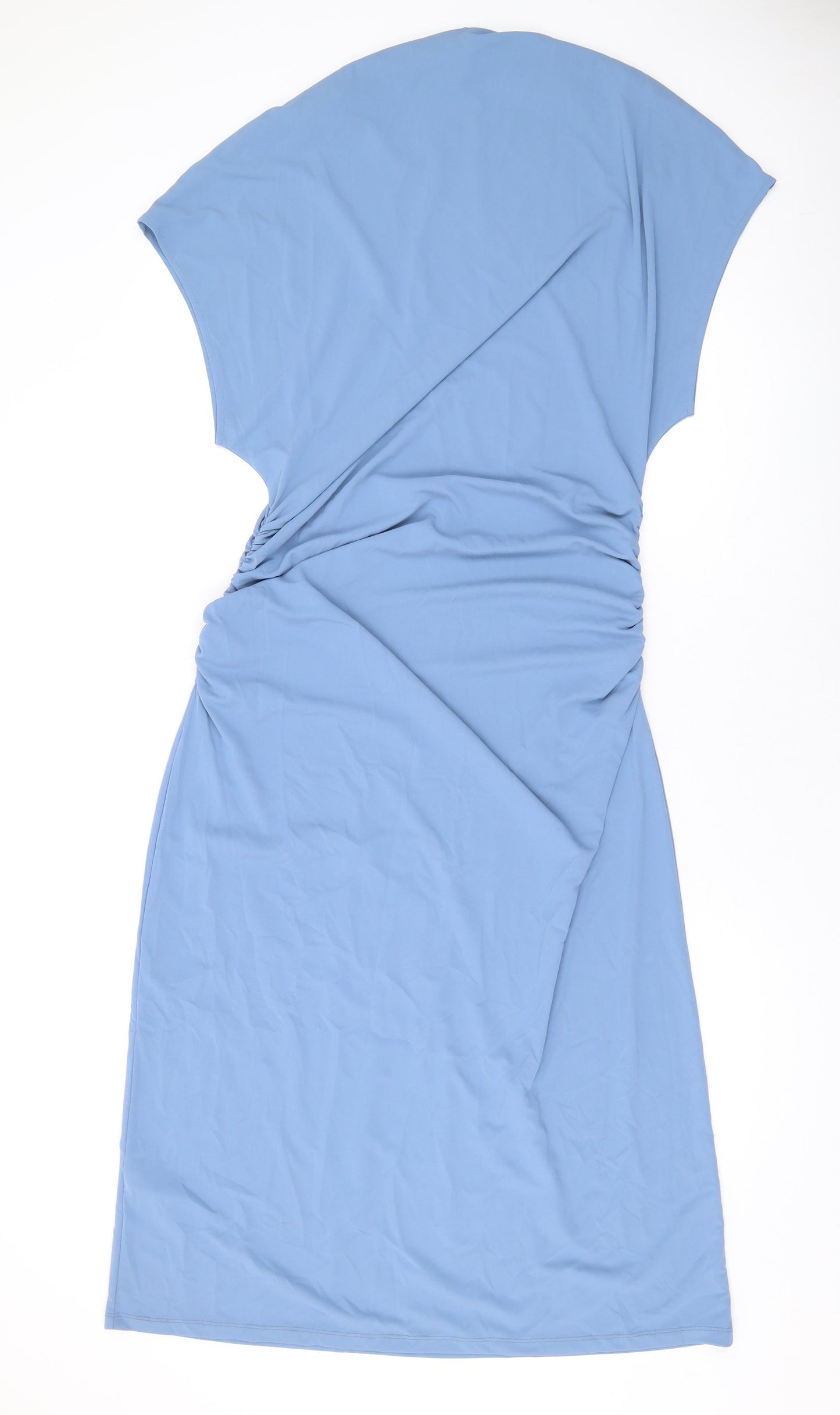 Marks and Spencer Womens Blue Polyester Maxi Size 14 Boat Neck Pullover