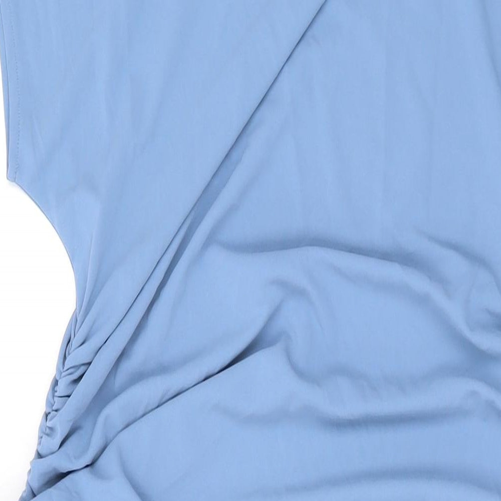 Marks and Spencer Womens Blue Polyester Maxi Size 14 Boat Neck Pullover