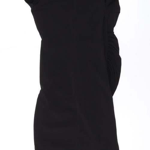 Phoenix & Feather Womens Black Polyester Bodycon Size 8 V-Neck Pullover