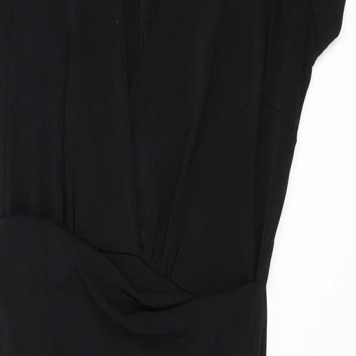 Phoenix & Feather Womens Black Polyester Bodycon Size 8 V-Neck Pullover