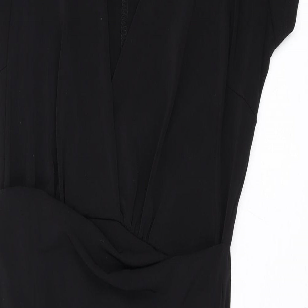 Phoenix & Feather Womens Black Polyester Bodycon Size 8 V-Neck Pullover