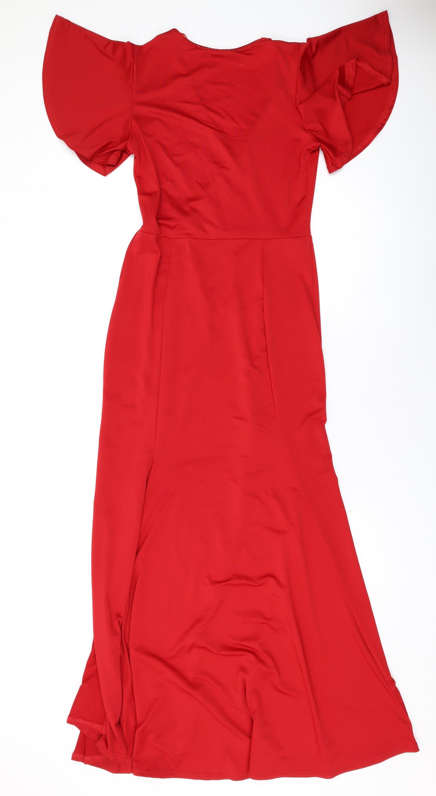 Miss Selfridge Womens Red Polyester Maxi Size 12 V-Neck Pullover