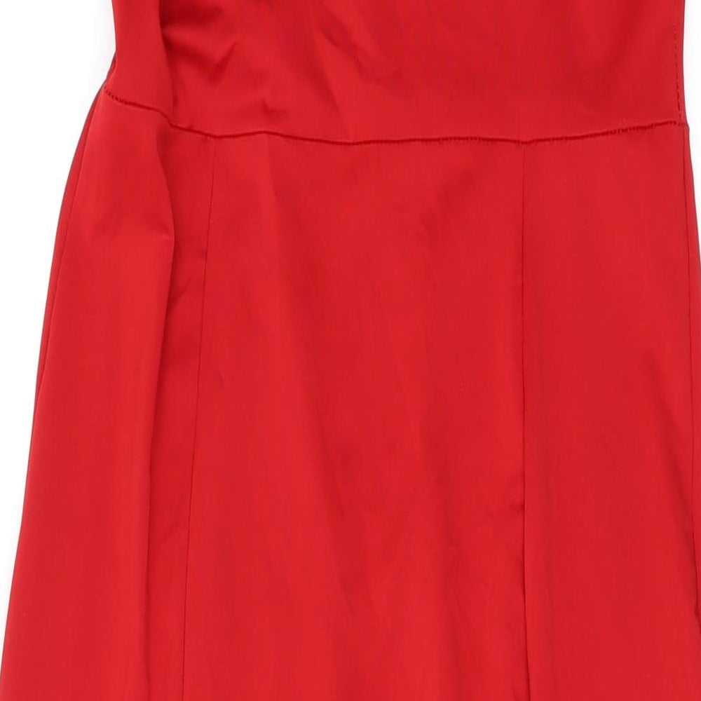 Miss Selfridge Womens Red Polyester Maxi Size 12 V-Neck Pullover