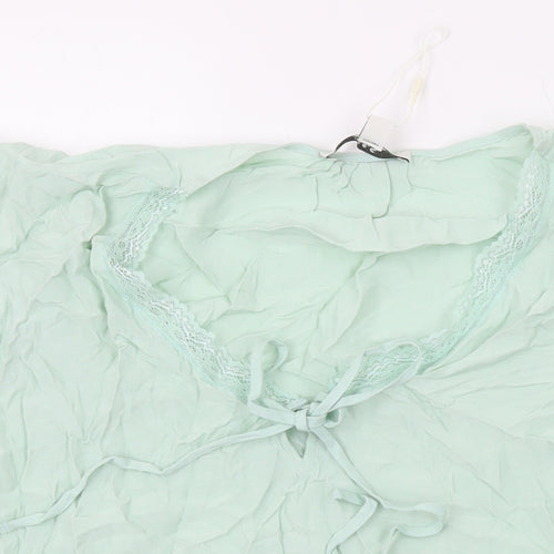 Marks and Spencer Womens Green Viscose Basic Blouse Size 18 V-Neck