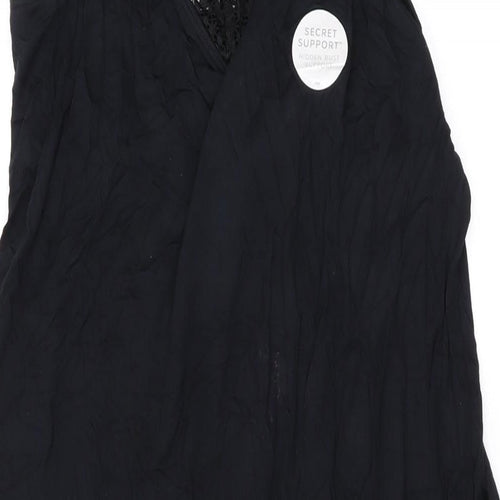 Marks and Spencer Womens Black Solid Viscose Cami Robe Size S