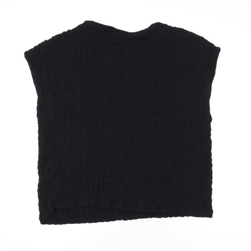 Marks and Spencer Womens Black Polyester Basic T-Shirt Size 22 Scoop Neck