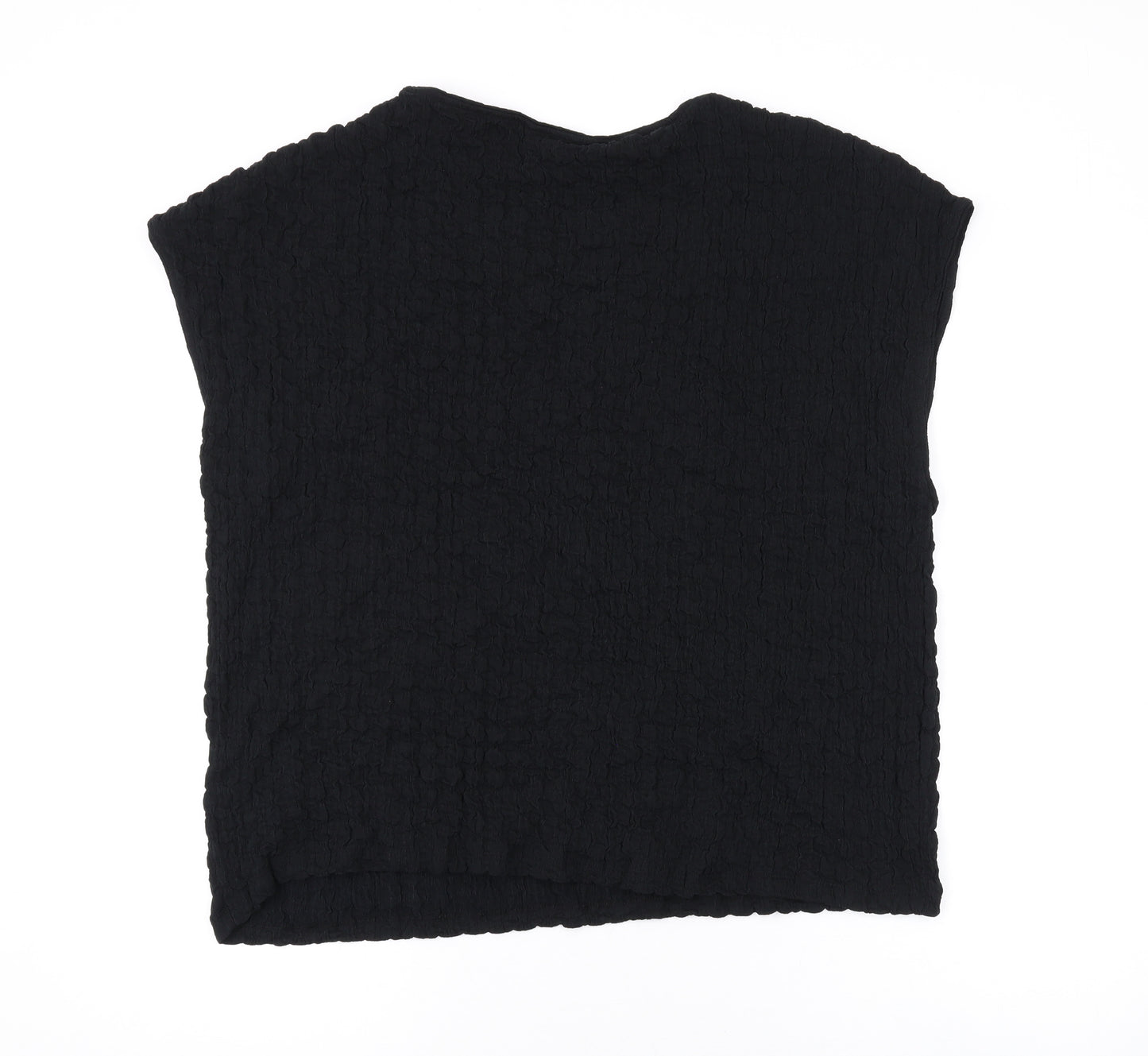 Marks and Spencer Womens Black Polyester Basic T-Shirt Size 22 Scoop Neck