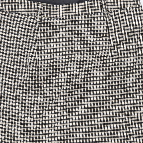 Miss Selfridge Womens Brown Check Polyester Mini Skirt Size 8 Zip