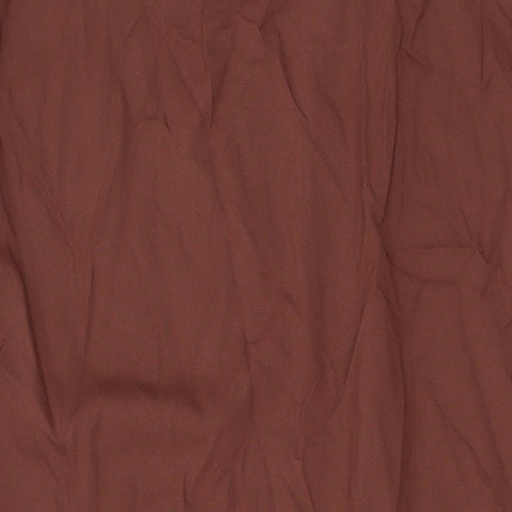 Marks and Spencer Womens Brown Polyester A-Line Skirt Size 16 Zip