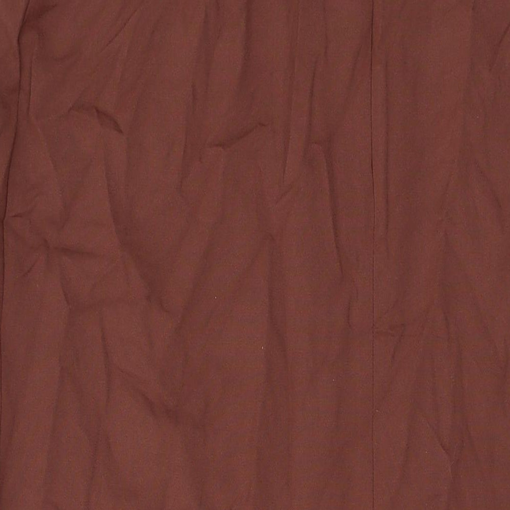 Marks and Spencer Womens Brown Polyester A-Line Skirt Size 16 Zip