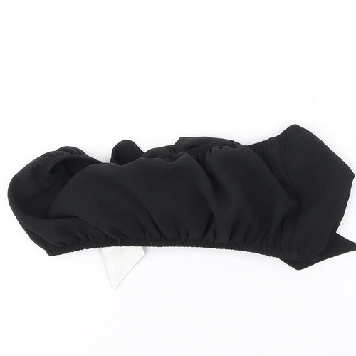 Boohoo Womens Black Polyester Cropped Tank Size 10 Off the Shoulder