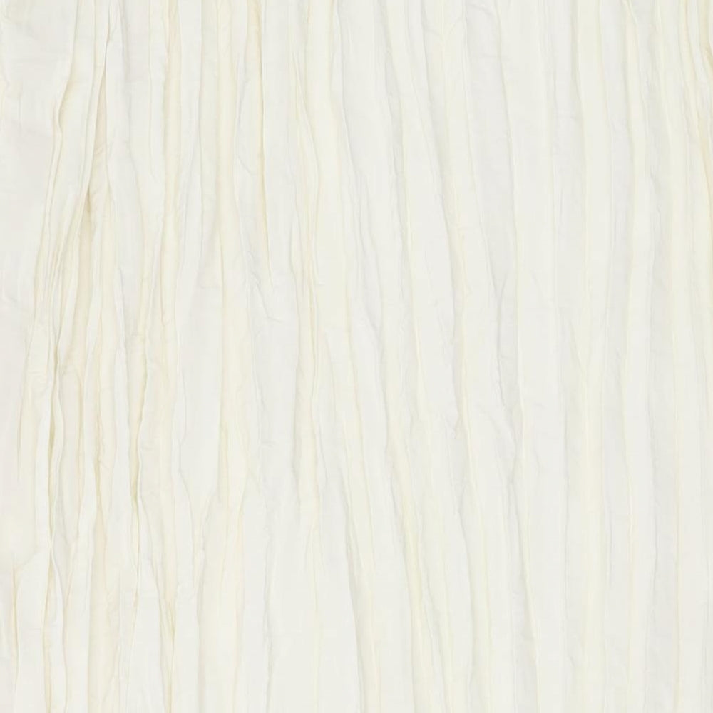 Marks and Spencer Womens Ivory Polyester Maxi Size 22 Round Neck Button