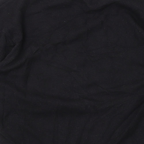 Marks and Spencer Girls Black Cotton Basic Blouse Size 11-12 Years Round Neck Pullover