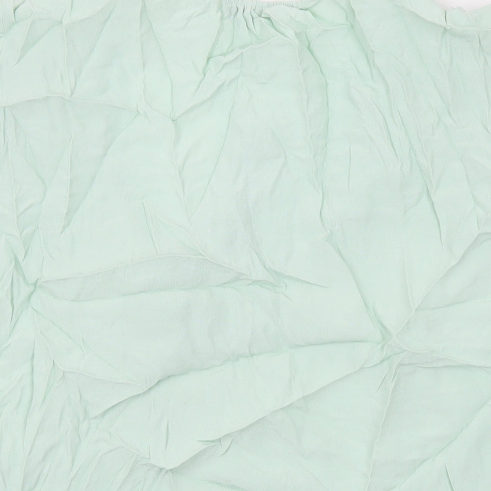 Marks and Spencer Womens Green Viscose Basic Blouse Size 16 V-Neck