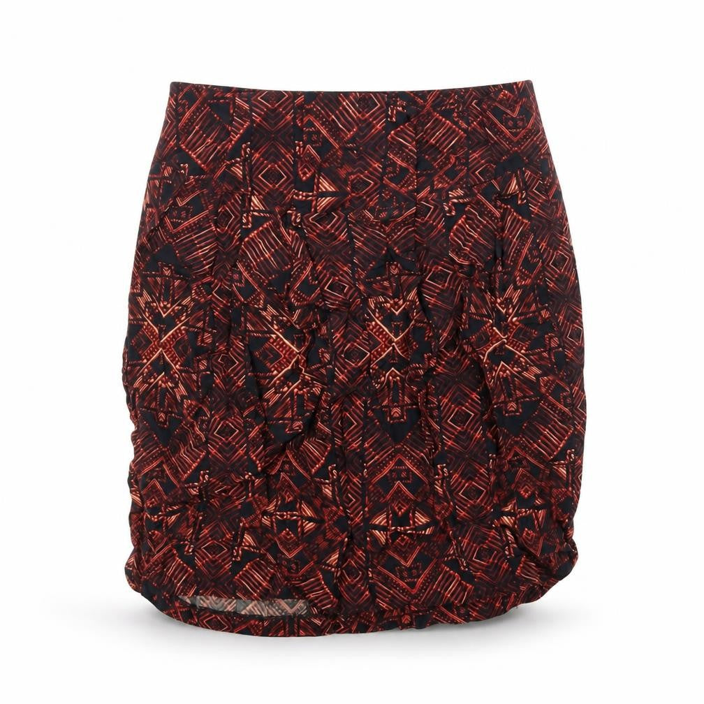 Sparkle & Fade Womens Orange Geometric Viscose Mini Skirt Size 16 Zip