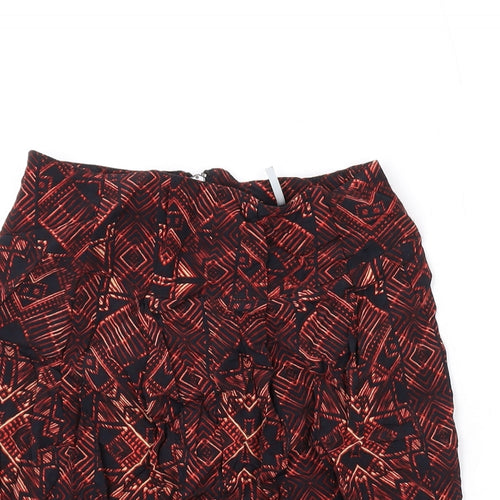 Sparkle & Fade Womens Orange Geometric Viscose Mini Skirt Size 16 Zip