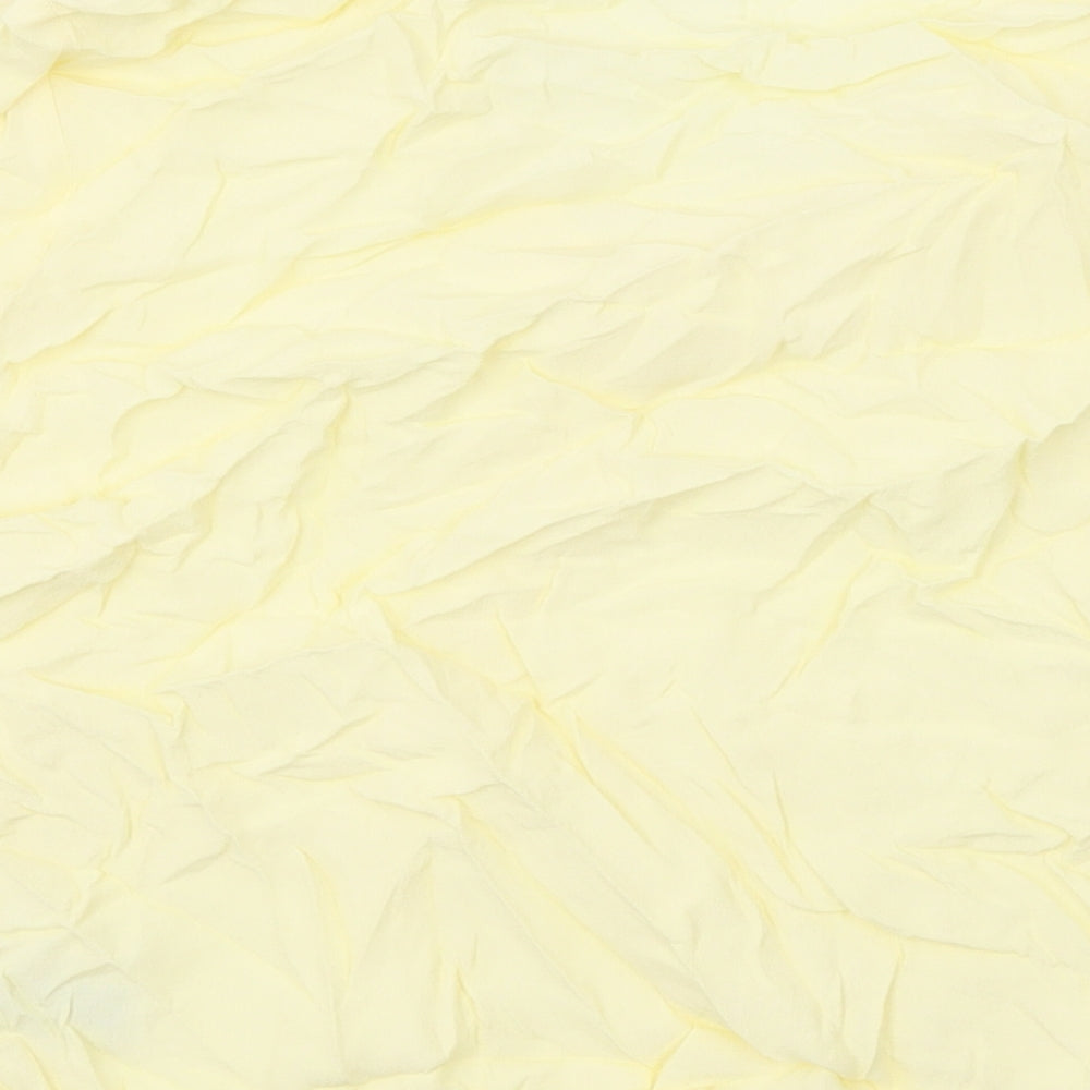 Marks and Spencer Womens Yellow Viscose Basic Blouse Size 12 V-Neck