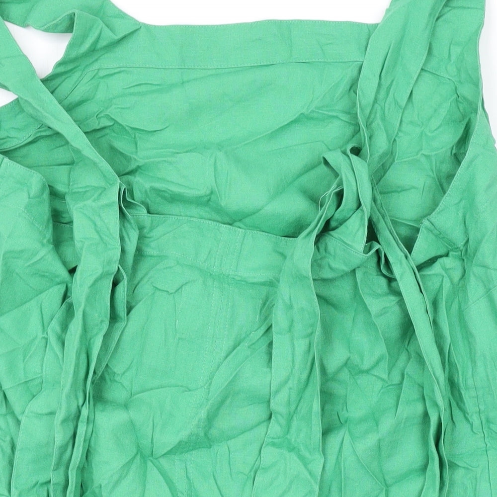 Marks and Spencer Womens Green Linen Basic Tank Size 12 Square Neck