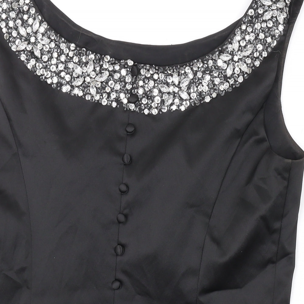 Kaliko Womens Black Polyester Basic Tank Size 12 Scoop Neck