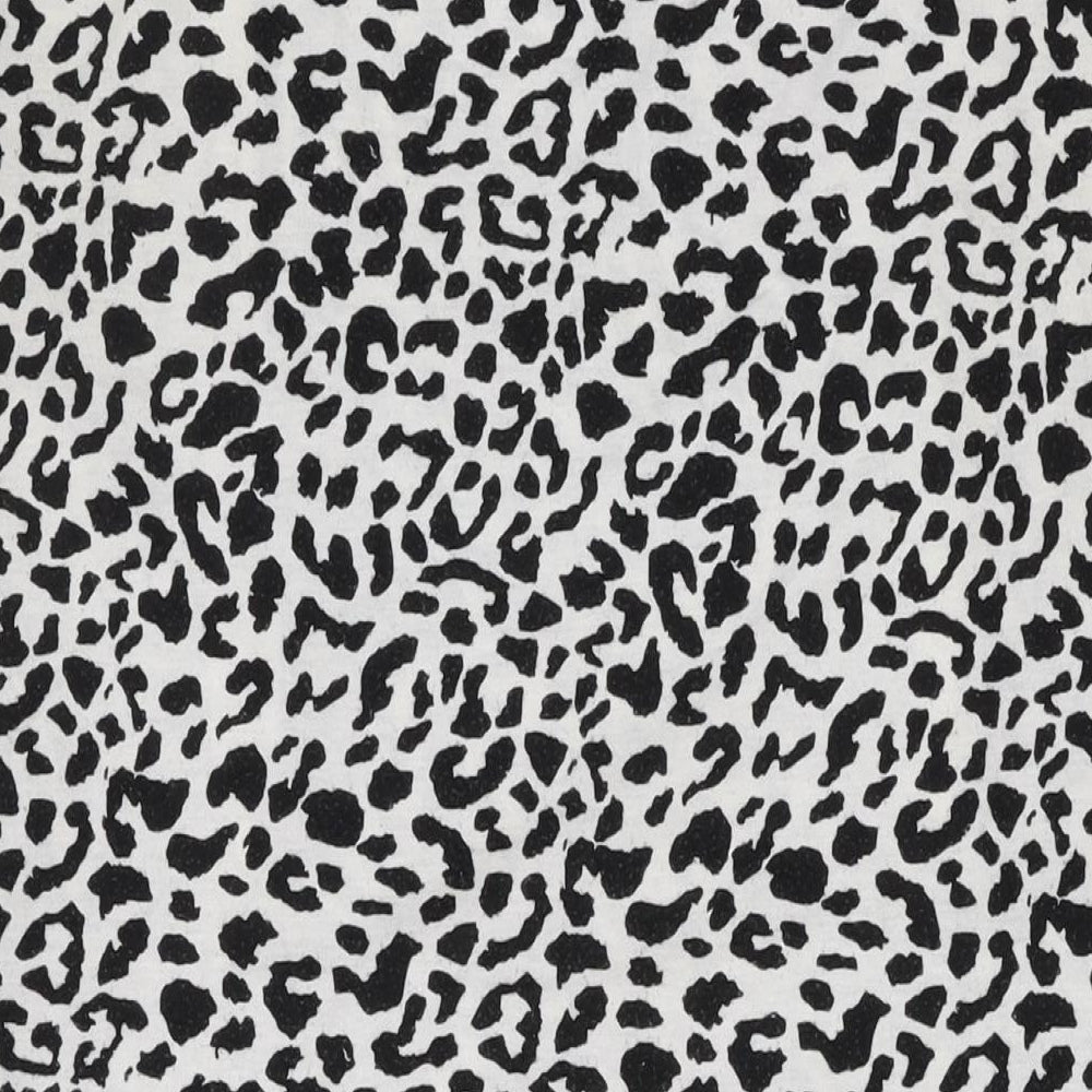 Juno Jacks Womens White Animal Print Cotton T-Shirt Dress Size 8 Round Neck Zip